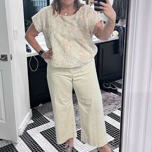 Cream Anthro outfit size XL top and 33 cords on bottom